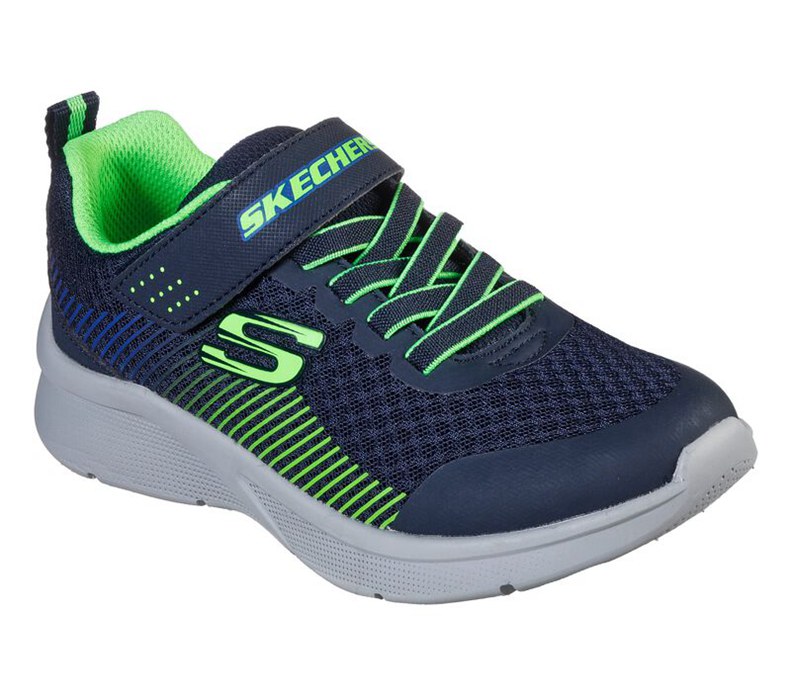 Skechers Pojkar Marinblå/Ljus Gröna Sneakers - Microspec - Gorza - Sverige (TKHOX-1305)